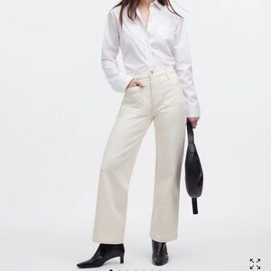 Madewell Cream-white Wide Leg Jeans